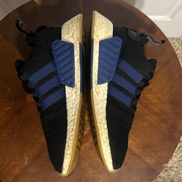 🔥🔥 ADIDAS NMD R2 Women Low-Top Sneakers - Black/Blue - Sz 7 - Good Condition - Picture 9 of 14